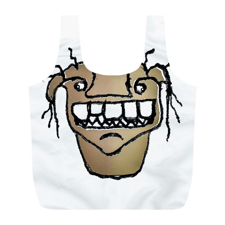 Sketchy Monster Head Drawing Full Print Recycle Bag (L)