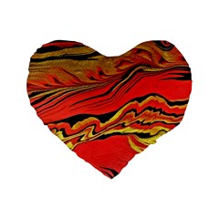 Warrior s Spirit Standard 16  Premium Flano Heart Shape Cushions by BrenZenCreations