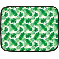 Tropical Leaf Pattern Double Sided Fleece Blanket (mini) 