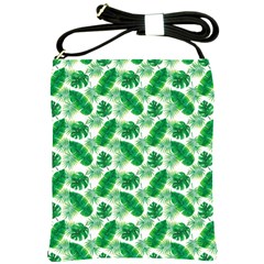 Tropical Leaf Pattern Shoulder Sling Bag by Dutashop