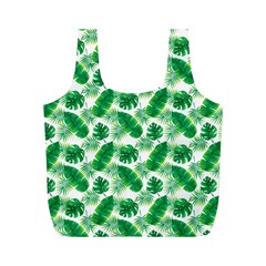 Tropical Leaf Pattern Full Print Recycle Bag (m) by Dutashop