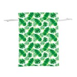 Tropical Leaf Pattern Lightweight Drawstring Pouch (S) Front