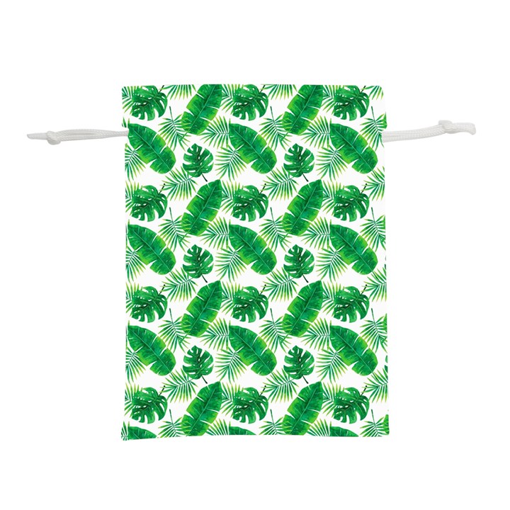 Tropical Leaf Pattern Lightweight Drawstring Pouch (S)