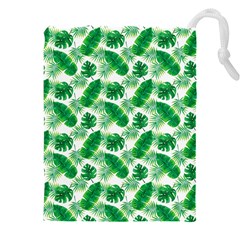 Tropical Leaf Pattern Drawstring Pouch (5xl)