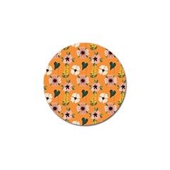 Flower Orange Pattern Floral Golf Ball Marker (10 Pack) by Dutashop