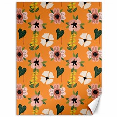 Flower Orange Pattern Floral Canvas 36  X 48  by Dutashop