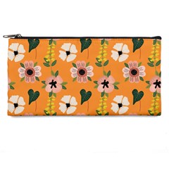 Flower Orange Pattern Floral Pencil Case by Dutashop