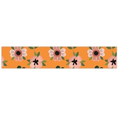 Flower Orange Pattern Floral Large Flano Scarf  by Dutashop