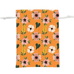 Flower Orange Pattern Floral  Lightweight Drawstring Pouch (xl) by Dutashop