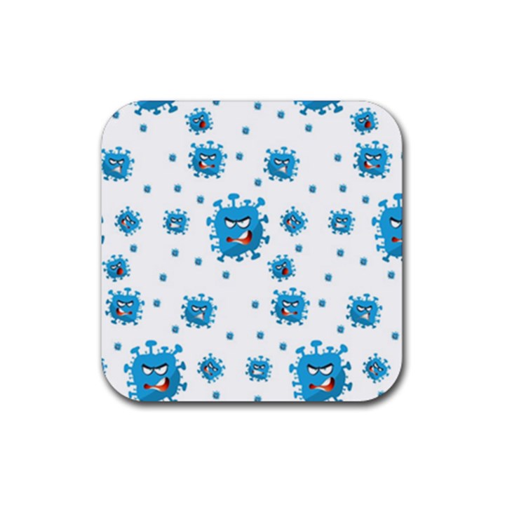 Illustrations Virus Corona Covid Infection Rubber Coaster (Square) 