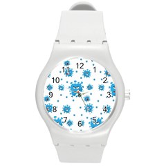 Illustrations Virus Corona Covid Infection Round Plastic Sport Watch (m) by Dutashop