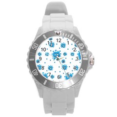 Illustrations Virus Corona Covid Infection Round Plastic Sport Watch (l) by Dutashop