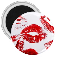 Red Lipsticks Lips Make Up Makeup 3  Magnets by Dutashop