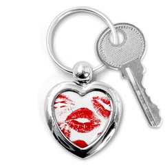 Red Lipsticks Lips Make Up Makeup Key Chain (heart) by Dutashop