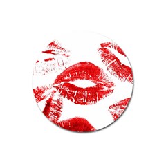 Red Lipsticks Lips Make Up Makeup Magnet 3  (round) by Dutashop