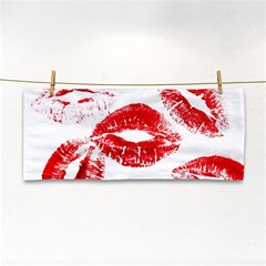 Red Lipsticks Lips Make Up Makeup Hand Towel by Dutashop