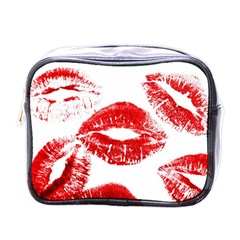 Red Lipsticks Lips Make Up Makeup Mini Toiletries Bag (one Side) by Dutashop