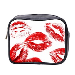 Red Lipsticks Lips Make Up Makeup Mini Toiletries Bag (two Sides) by Dutashop