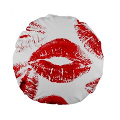 Red Lipsticks Lips Make Up Makeup Standard 15  Premium Round Cushions by Dutashop