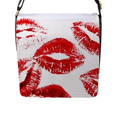 Red Lipsticks Lips Make Up Makeup Flap Closure Messenger Bag (l) by Dutashop