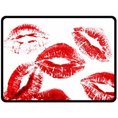 Red Lipsticks Lips Make Up Makeup Double Sided Fleece Blanket (large)  by Dutashop