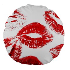 Red Lipsticks Lips Make Up Makeup Large 18  Premium Flano Round Cushions by Dutashop