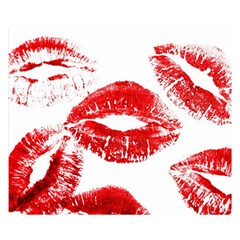 Red Lipsticks Lips Make Up Makeup Double Sided Flano Blanket (small)  by Dutashop