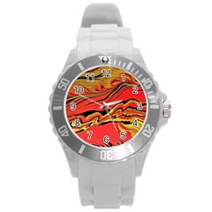 Warrior s Spirit  Round Plastic Sport Watch (l) by BrenZenCreations