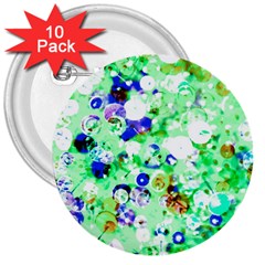 Summer Sequins 3  Buttons (10 Pack)  by essentialimage