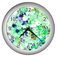 Summer Sequins Wall Clock (silver) by essentialimage