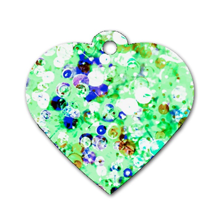 Summer Sequins Dog Tag Heart (Two Sides)