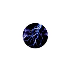 Blue Thunder at night, Colorful Lightning graphic 1  Mini Buttons