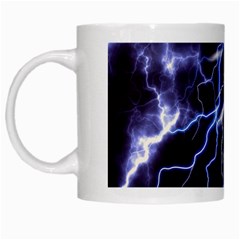 Blue Thunder at night, Colorful Lightning graphic White Mugs