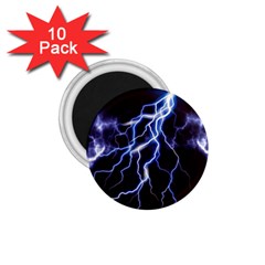 Blue Thunder at night, Colorful Lightning graphic 1.75  Magnets (10 pack) 