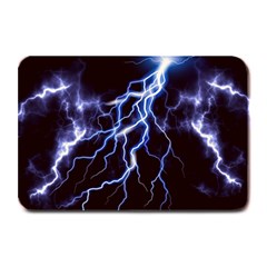 Blue Thunder at night, Colorful Lightning graphic Plate Mats