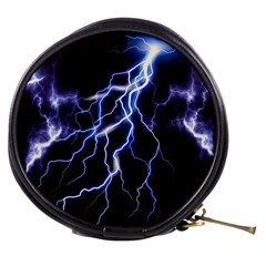 Blue Thunder at night, Colorful Lightning graphic Mini Makeup Bag