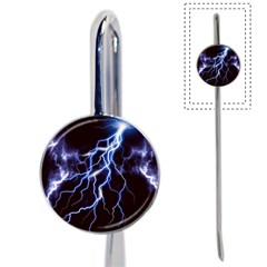 Blue Thunder At Night, Colorful Lightning Graphic Book Mark by picsaspassion