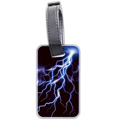 Blue Thunder at night, Colorful Lightning graphic Luggage Tag (two sides)