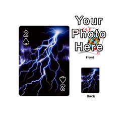 Blue Thunder at night, Colorful Lightning graphic Playing Cards 54 Designs (Mini)