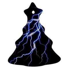 Blue Thunder at night, Colorful Lightning graphic Ornament (Christmas Tree) 