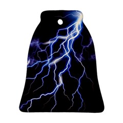 Blue Thunder at night, Colorful Lightning graphic Bell Ornament (Two Sides)