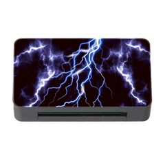 Blue Thunder at night, Colorful Lightning graphic Memory Card Reader with CF