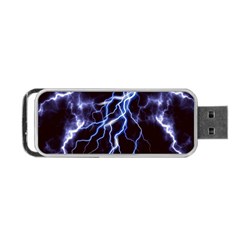 Blue Thunder at night, Colorful Lightning graphic Portable USB Flash (Two Sides)