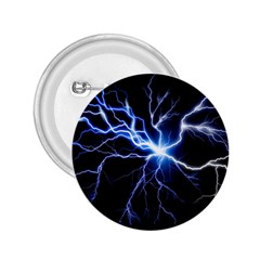 Blue Electric Thunder Storm, Colorful Lightning Graphic 2 25  Buttons by picsaspassion