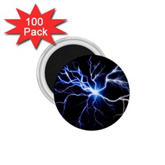 Blue Electric Thunder Storm, Colorful Lightning Graphic 1 75  Magnets (100 Pack)  by picsaspassion