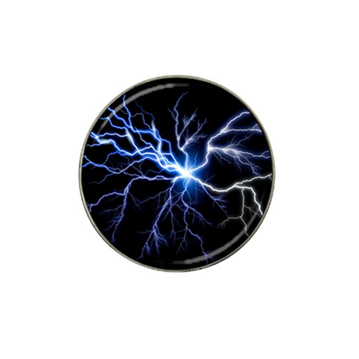 Blue electric Thunder Storm, Colorful Lightning graphic Hat Clip Ball Marker (10 pack)