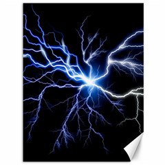 Blue Electric Thunder Storm, Colorful Lightning Graphic Canvas 36  X 48  by picsaspassion