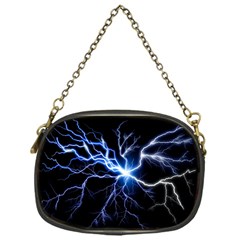 Blue Electric Thunder Storm, Colorful Lightning Graphic Chain Purse (one Side) by picsaspassion