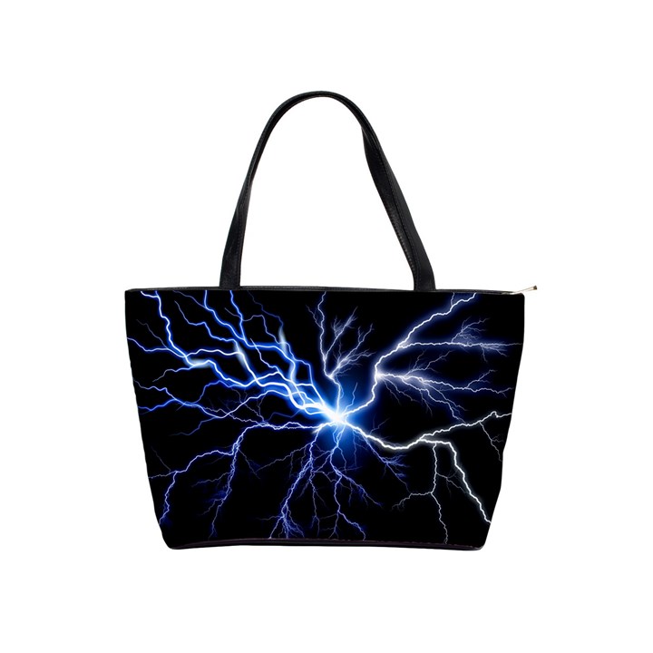 Blue electric Thunder Storm, Colorful Lightning graphic Classic Shoulder Handbag