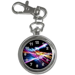 Colorful Neon Light Rays, Rainbow Colors Graphic Art Key Chain Watches by picsaspassion